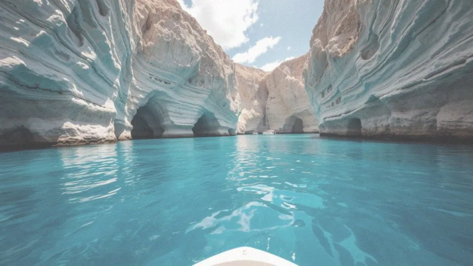 Jakie atrakcje oferują Błękitne Groty w północno-zachodniej części wyspy?