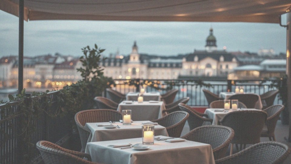 Co wyróżnia elegancką restaurację znajdującą się na tarasie?